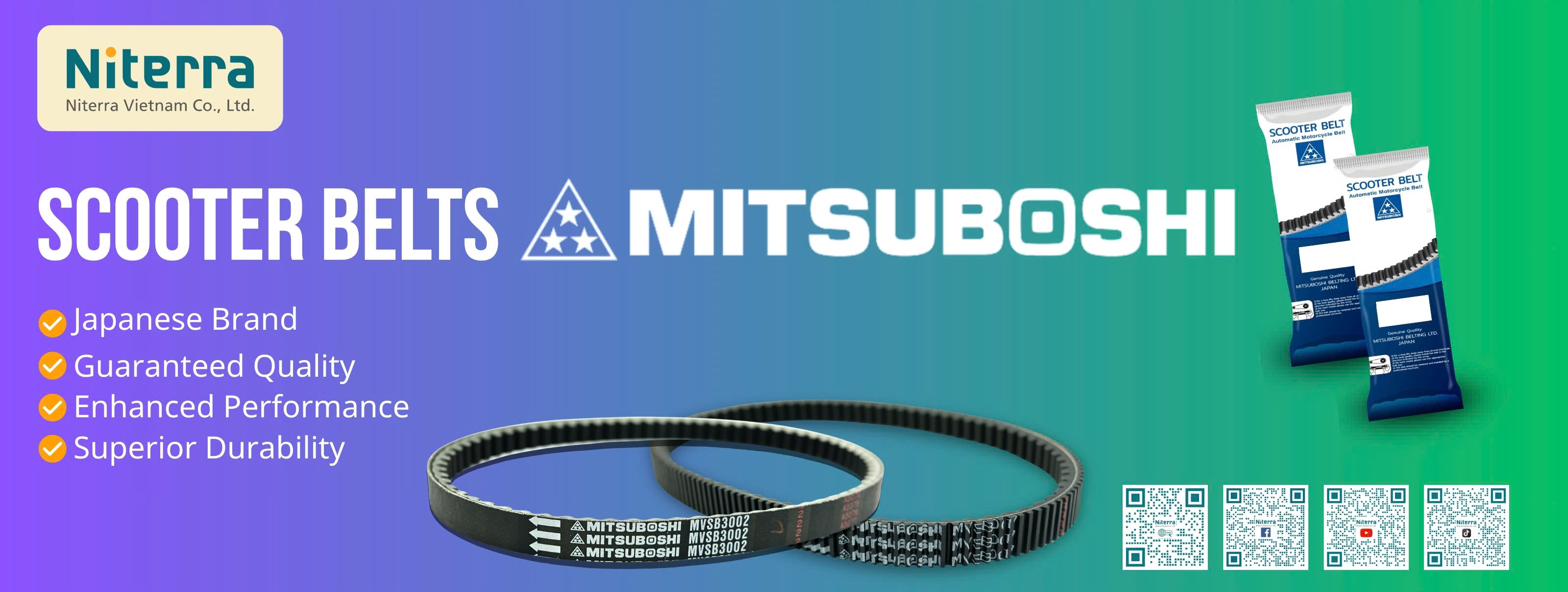 Scooter belt mitsuboshi