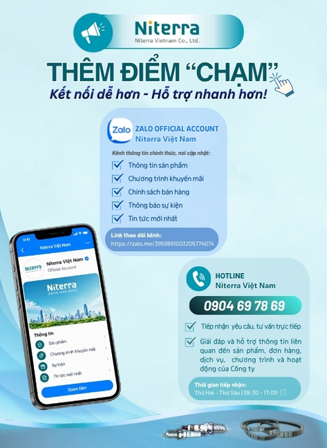 Thông báo kênh liên hệ chính thức của Niterra VN