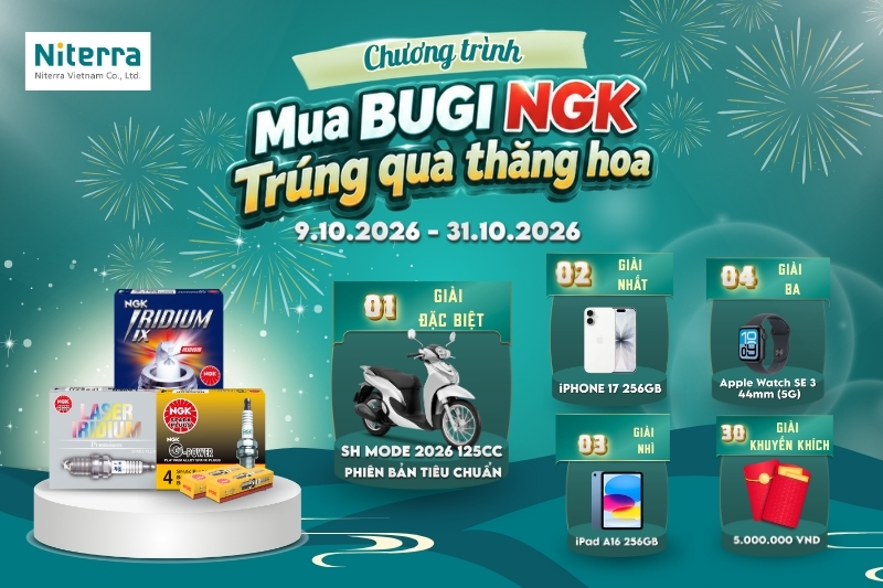 MUA BUGI NGK - TRÚNG QUÀ THĂNG HOA
