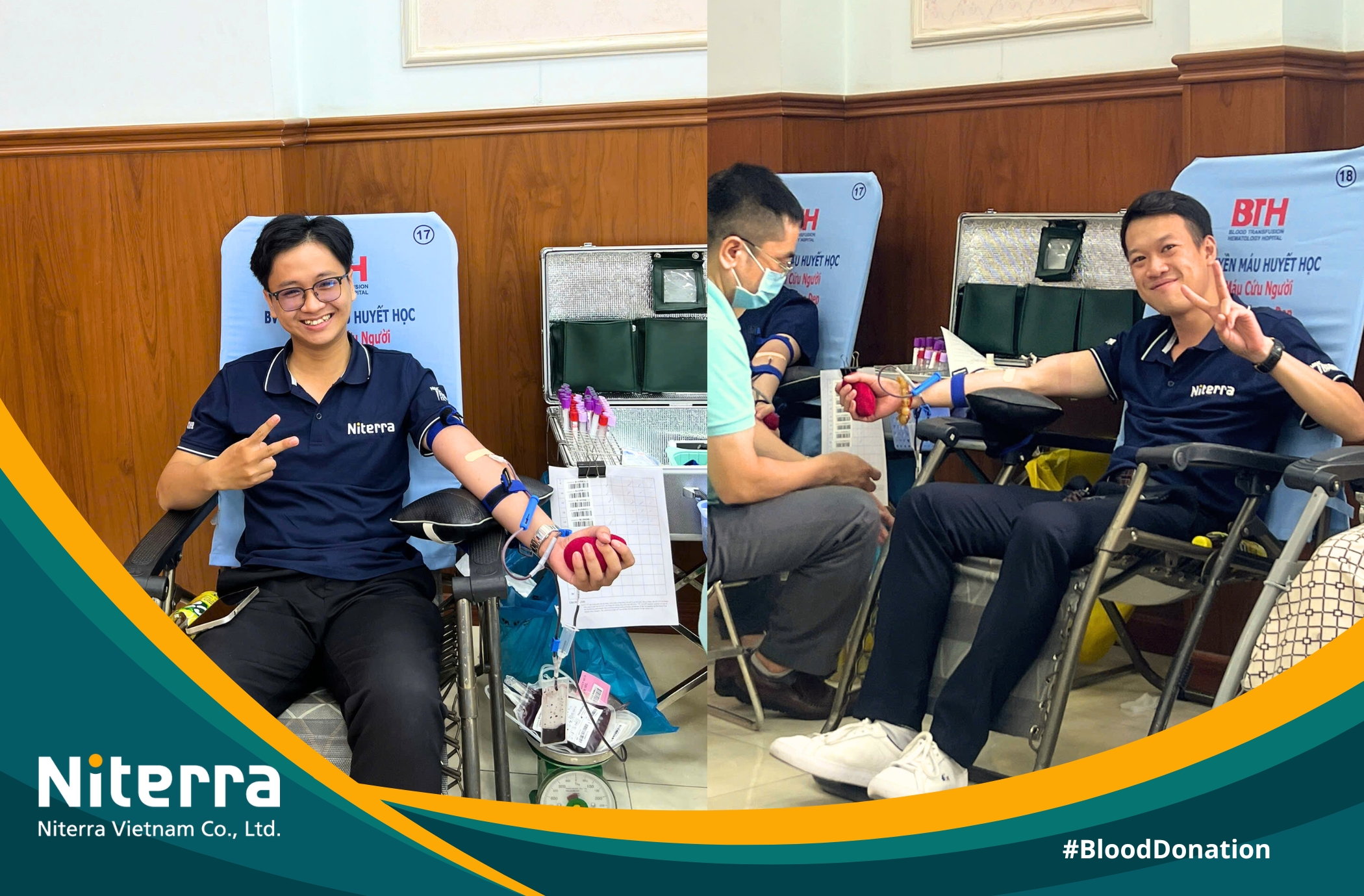 Nhân viên Công ty Niterra Việt Nam trong buổi hiến máu tình nguyện tại Quận 7, TP.HCM ngày 24/04/2025