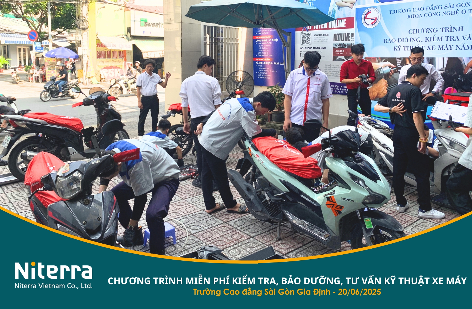 Công tác kiểm tra, bảo dưỡng xe do chính tay các sinh viên thực hiện